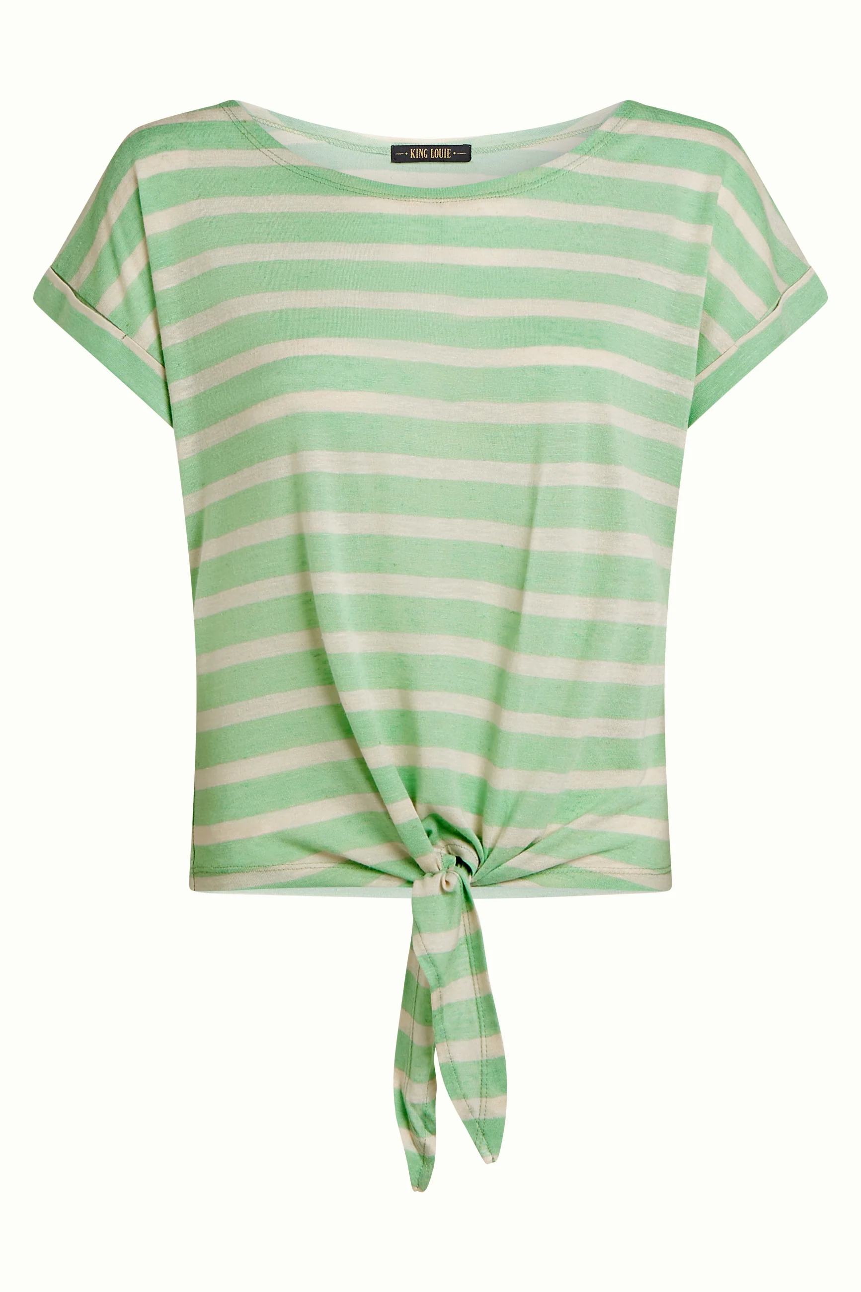 Aria Knot Shirt Marsy Linen Stripe - Image 3