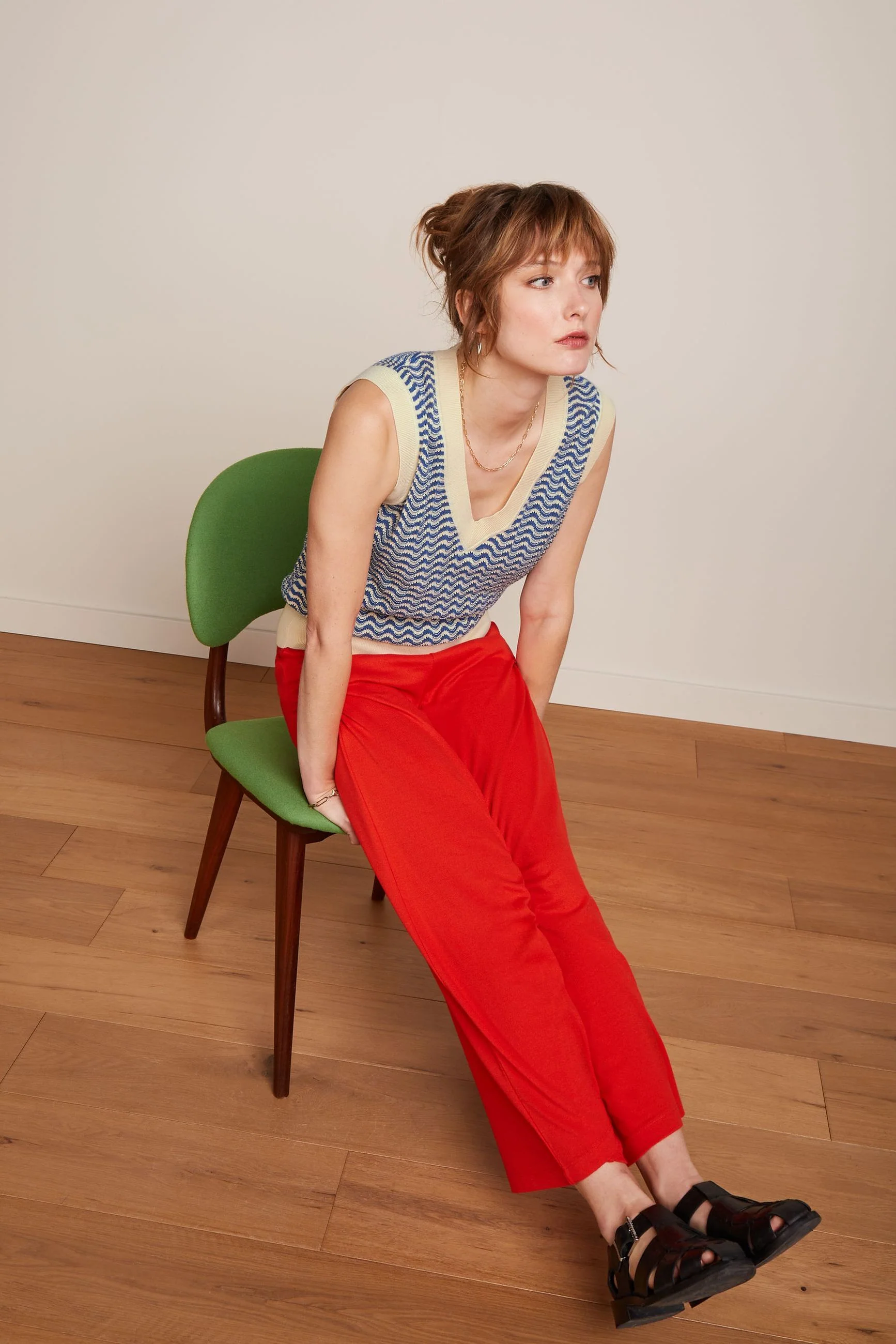 Border Palazzo Cropped Pants Milano Crepe - Image 6