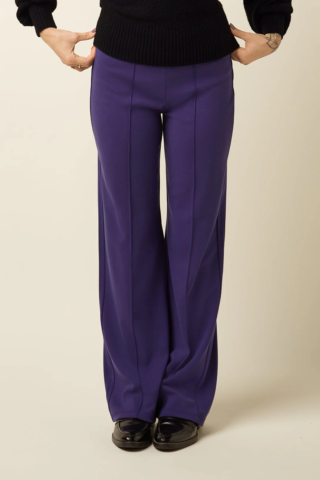 Border Pintuck Pants Milano Uni