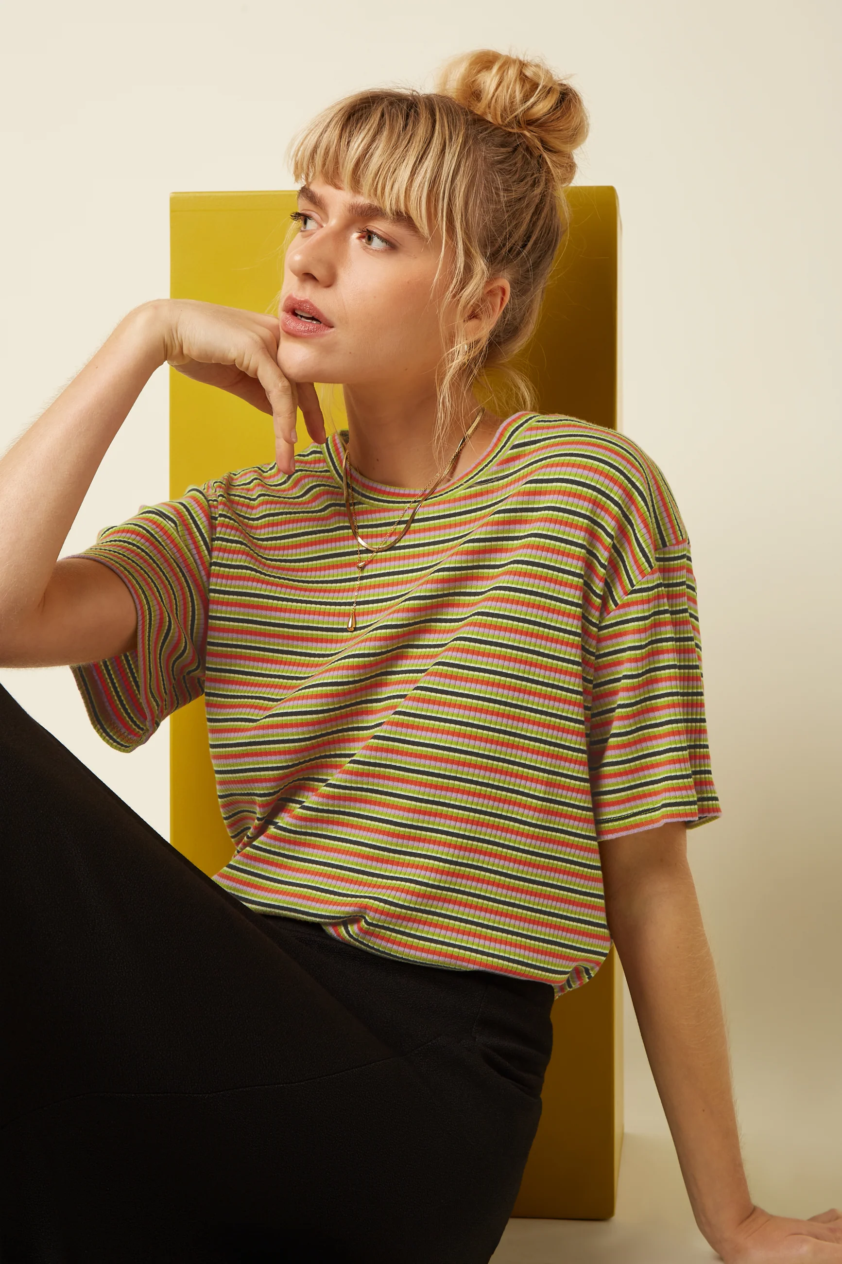 Boxy Tee Mistral Stripe