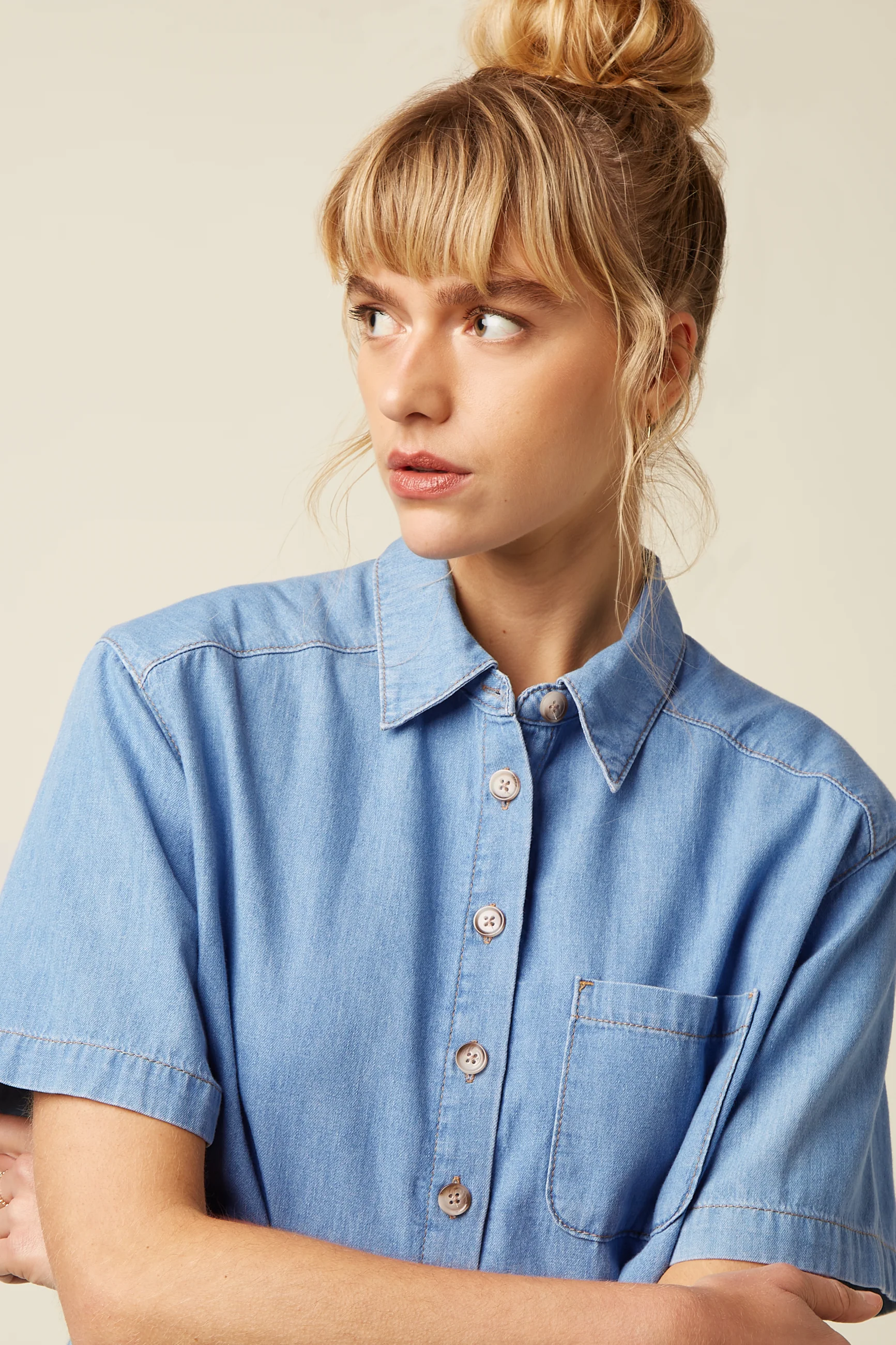 Evelina Blouse Festa Light Denim