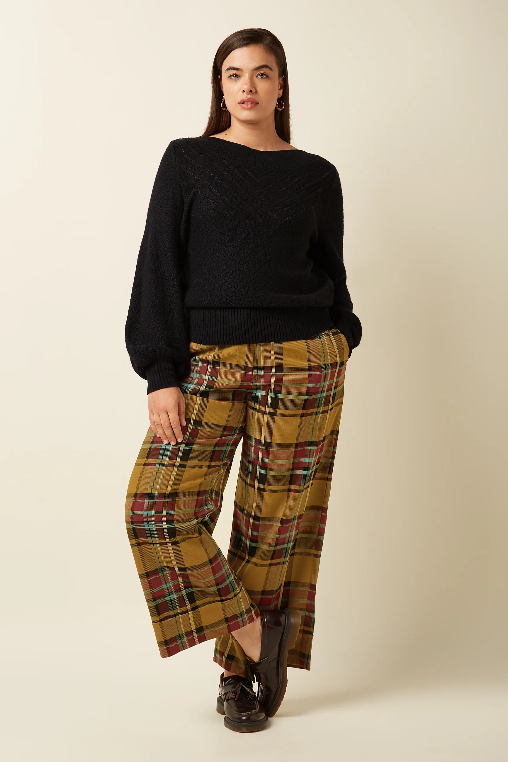 Federica Cuff Pants Caroll Check - Image 2