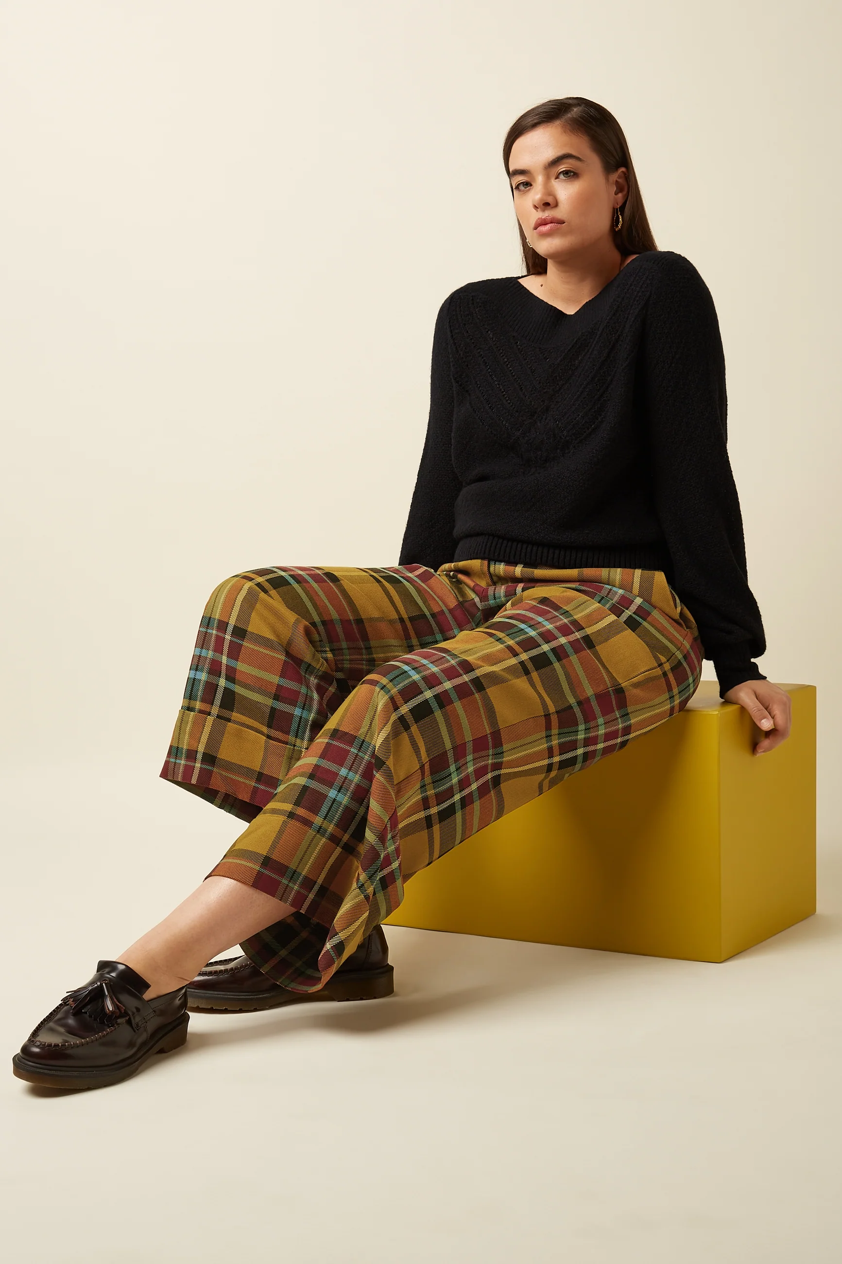 Federica Cuff Pants Caroll Check - Image 3