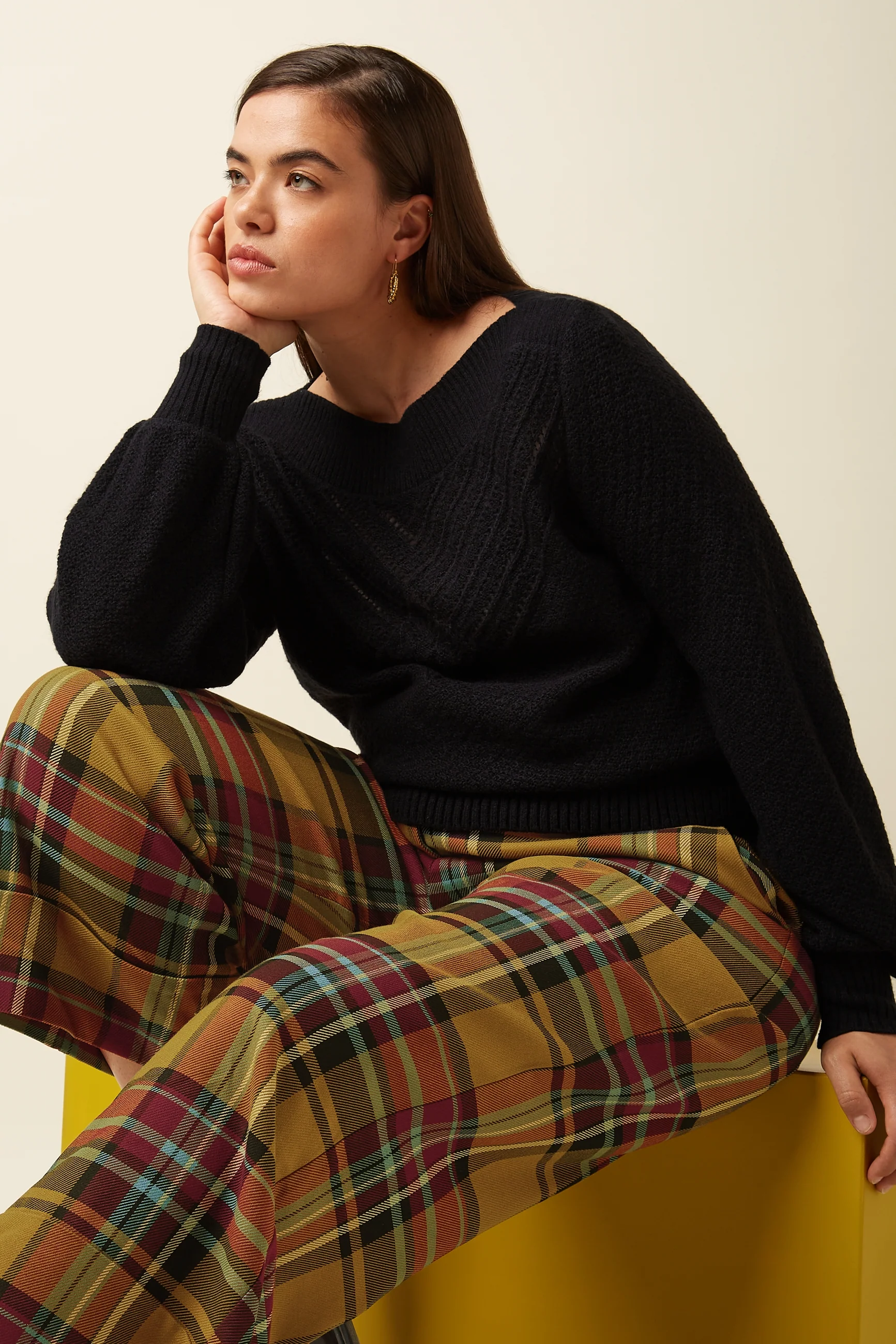 Federica Cuff Pants Caroll Check - Image 5
