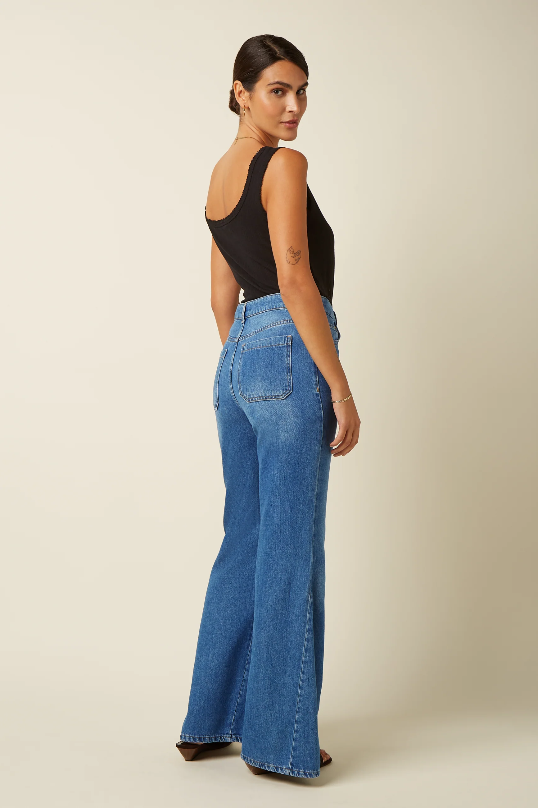Jimmy Bell Bottom Pants Stone Denim - Image 2