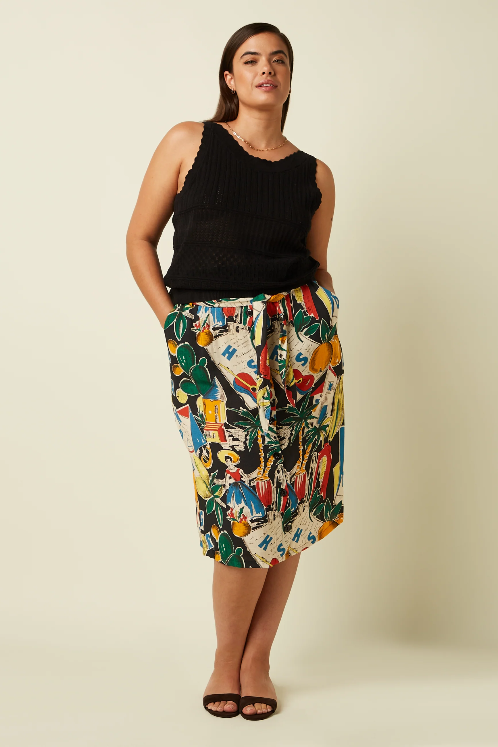 Lola Button Skirt Tropez - Image 2