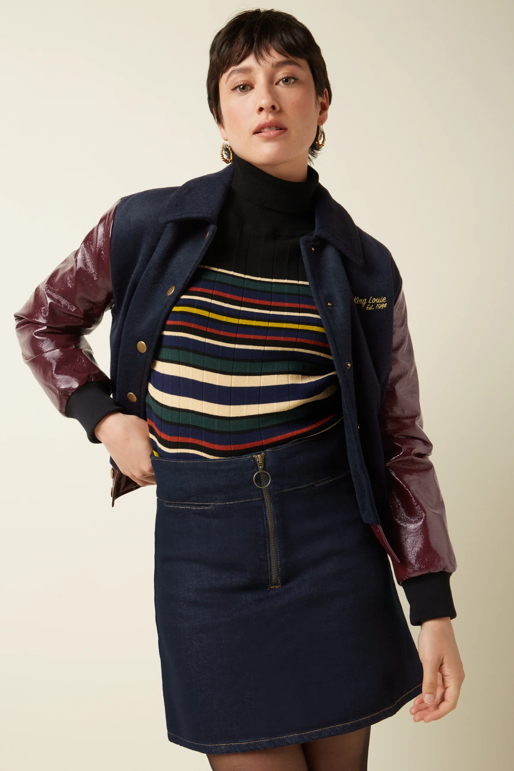 Olivia Zip Skirt Walker Denim
